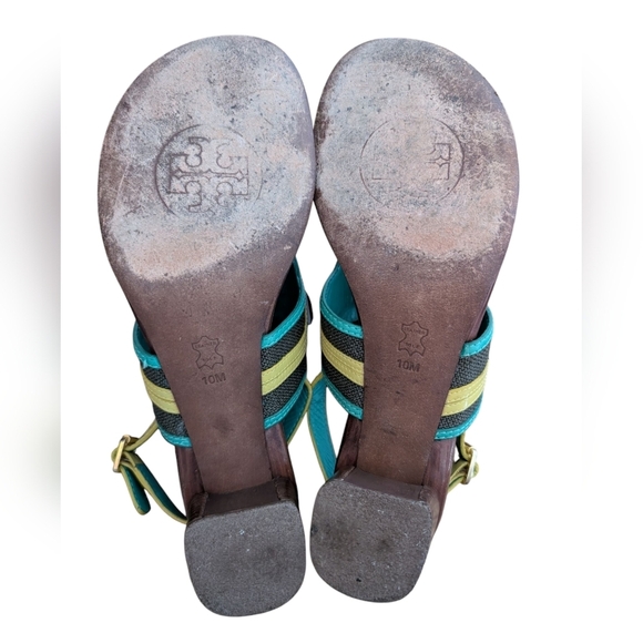 Tory Burch Etta Embellished Jeweled Heeled Sandals sz 10 - Picture 7 of 8